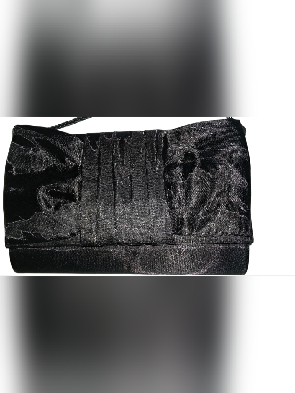 Gunne Sax Black Satin Evening Clutch